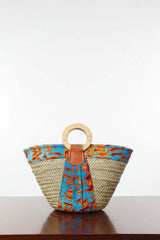 Small Kikapu with a light blue patterned sash