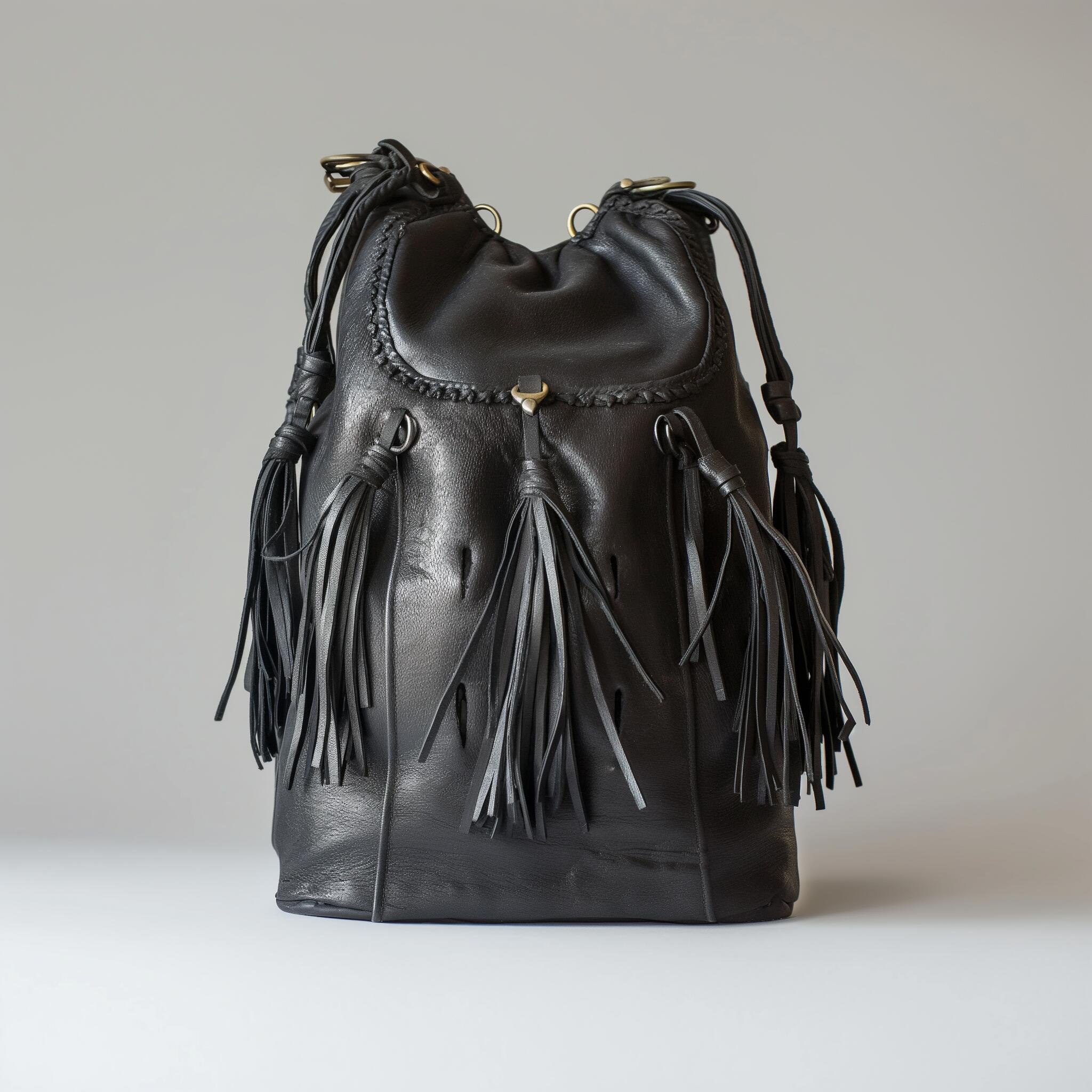 Leather mini backpack